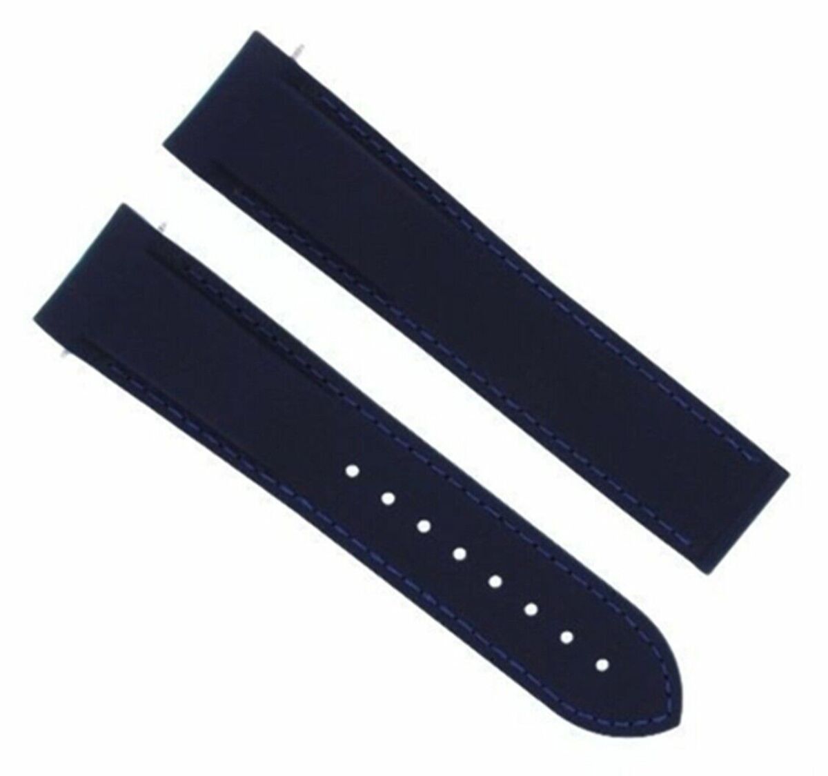 22MM RUBBER DIVER STRAP BAND FOR OMEGA SEAMASTER PLANET OCEAN WATCH CURVED END BLUE