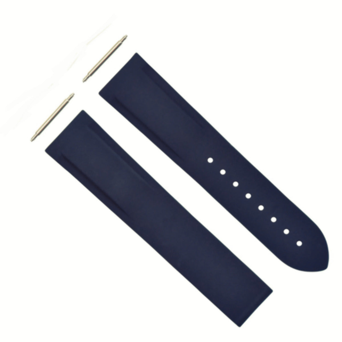 22MM RUBBER DIVER STRAP BAND FOR OMEGA SEAMASTER PLANET OCEAN WATCH CURVED END BLUE