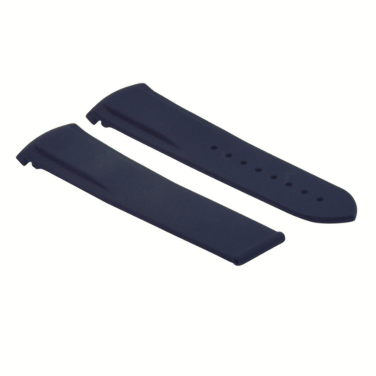 22MM RUBBER DIVER STRAP BAND FOR OMEGA SEAMASTER PLANET OCEAN WATCH CURVED END BLUE