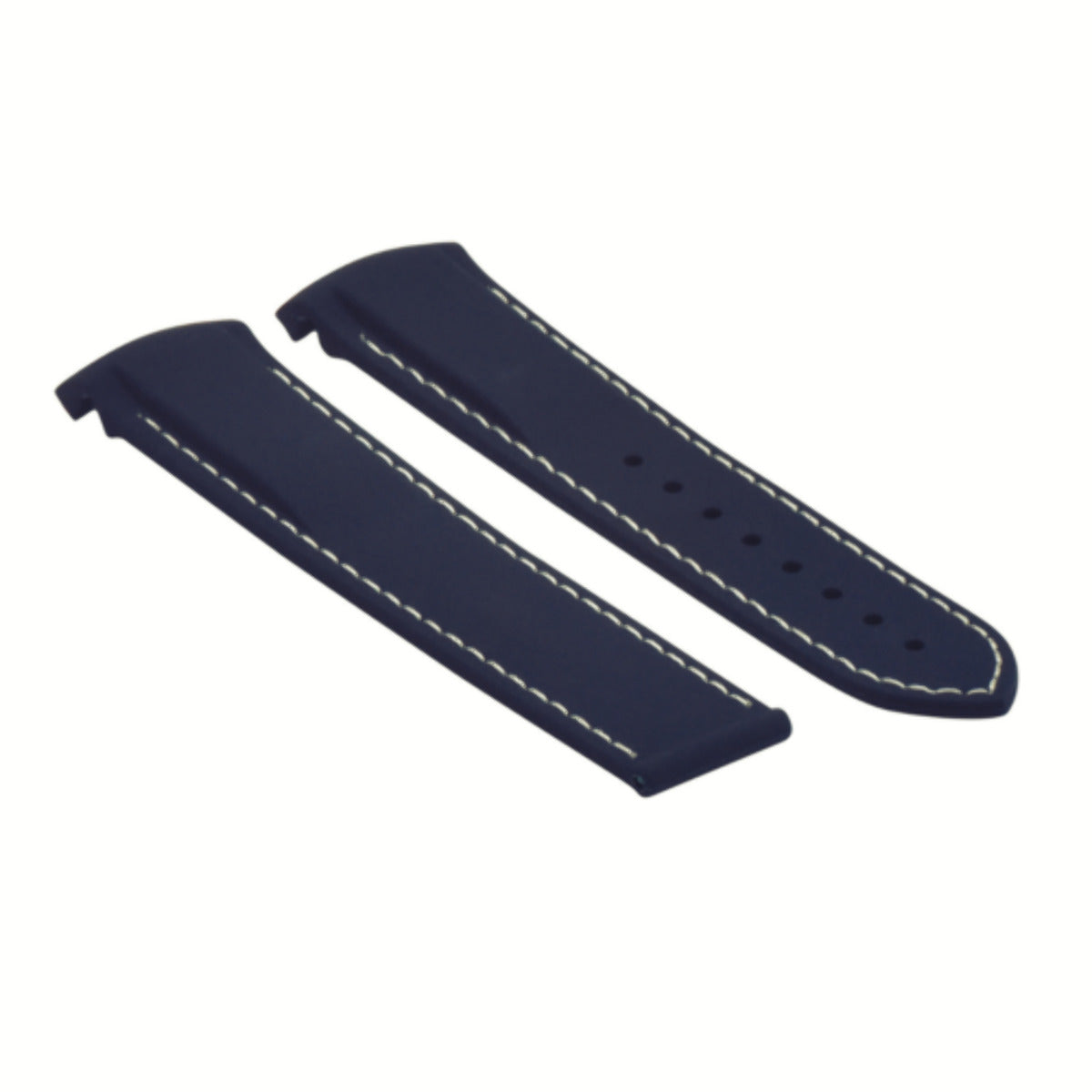 22MM RUBBER DIVER STRAP BAND OMEGA SEAMASTER PLANET OCEAN CURVED END BLUE WS