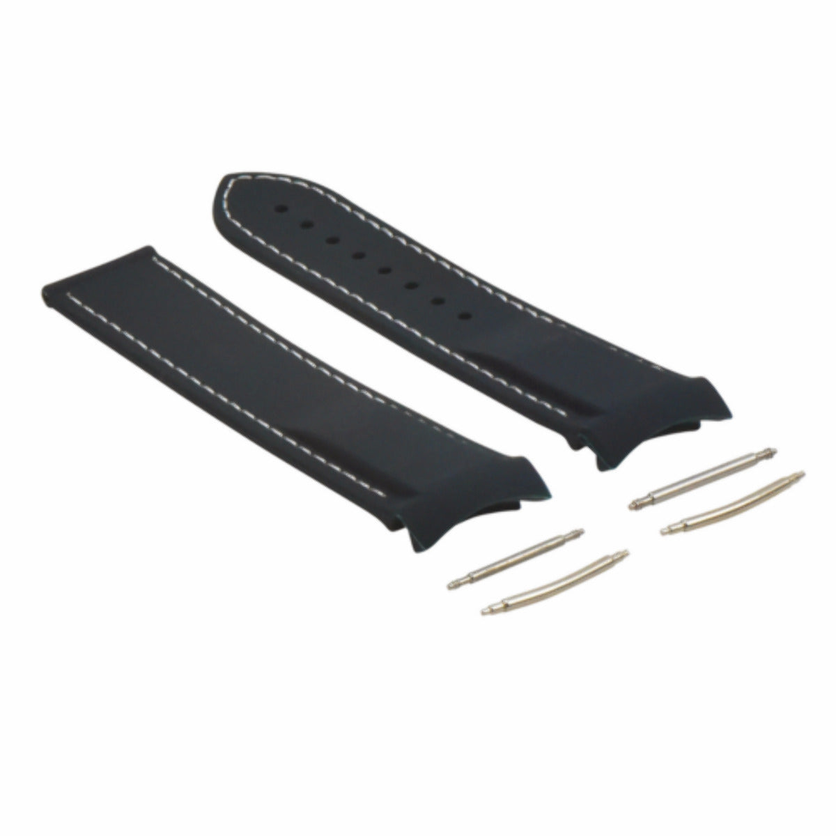 22MM RUBBER DIVER STRAP BAND FOR OMEGA SEAMASTER PLANET OCEAN CURVED END BLACK WS