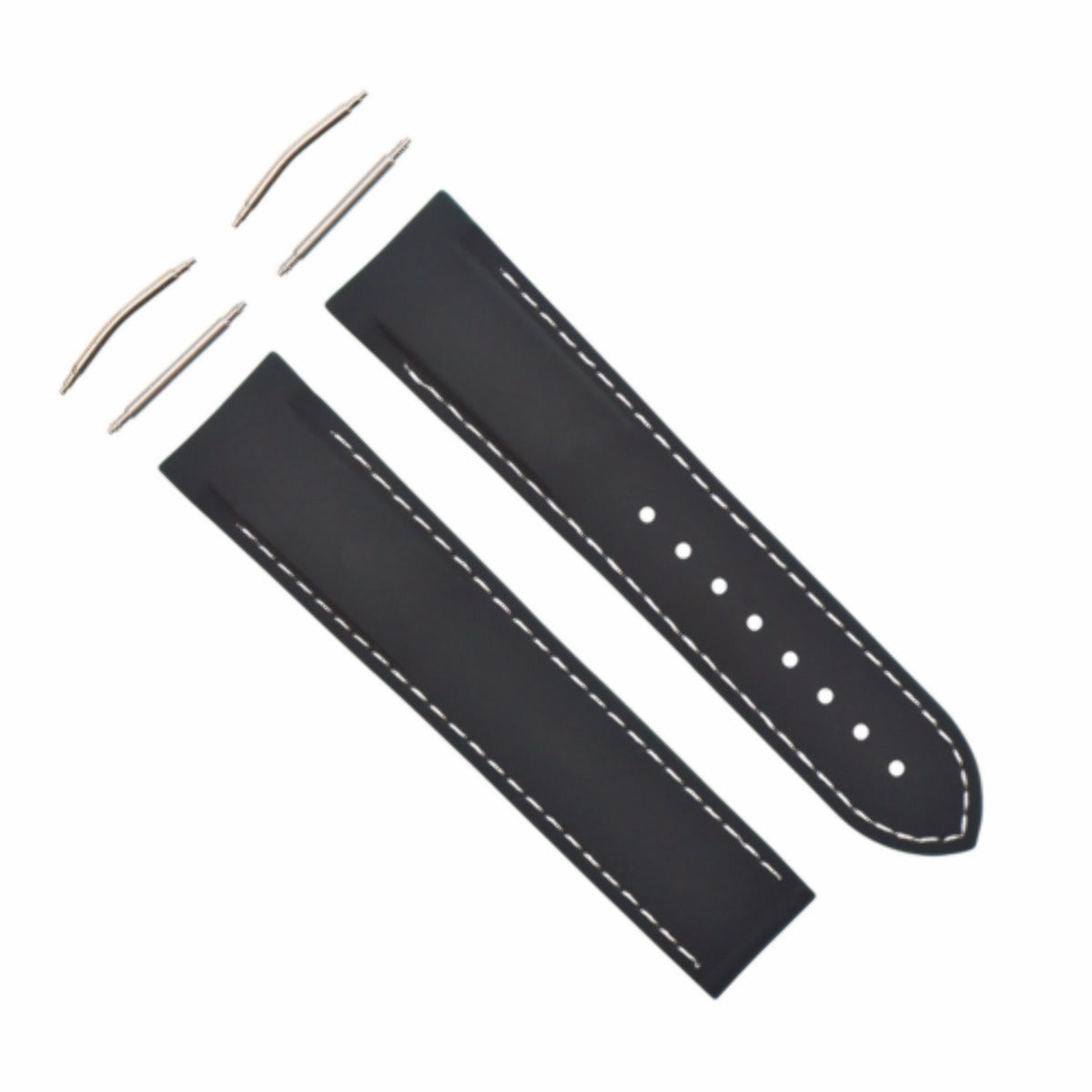 22MM RUBBER DIVER STRAP BAND FOR OMEGA SEAMASTER PLANET OCEAN CURVED END BLACK WS