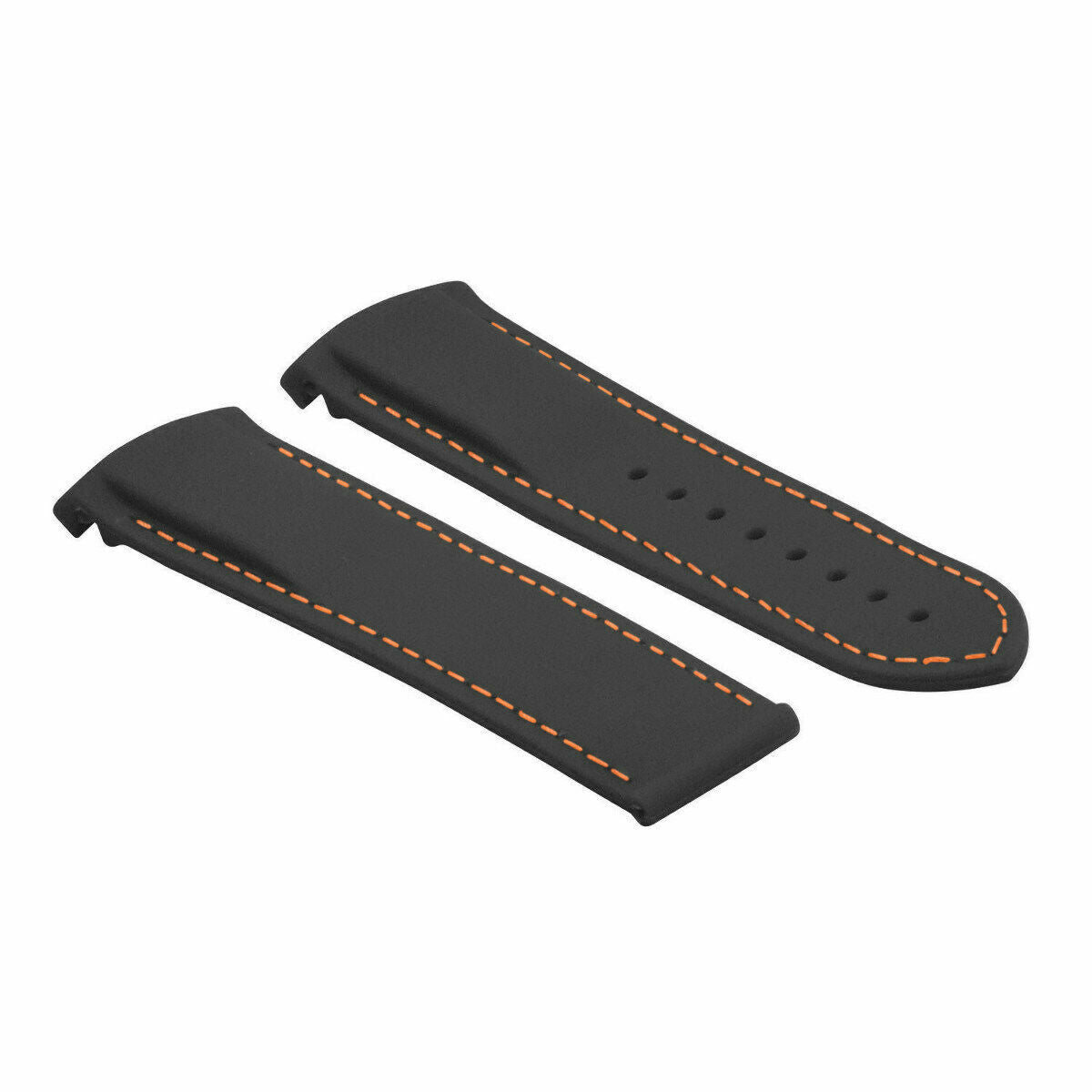 22MM RUBBER DIVER STRAP BAND OMEGA SEAMASTER PLANET OCEAN CURVED END BLACK OS