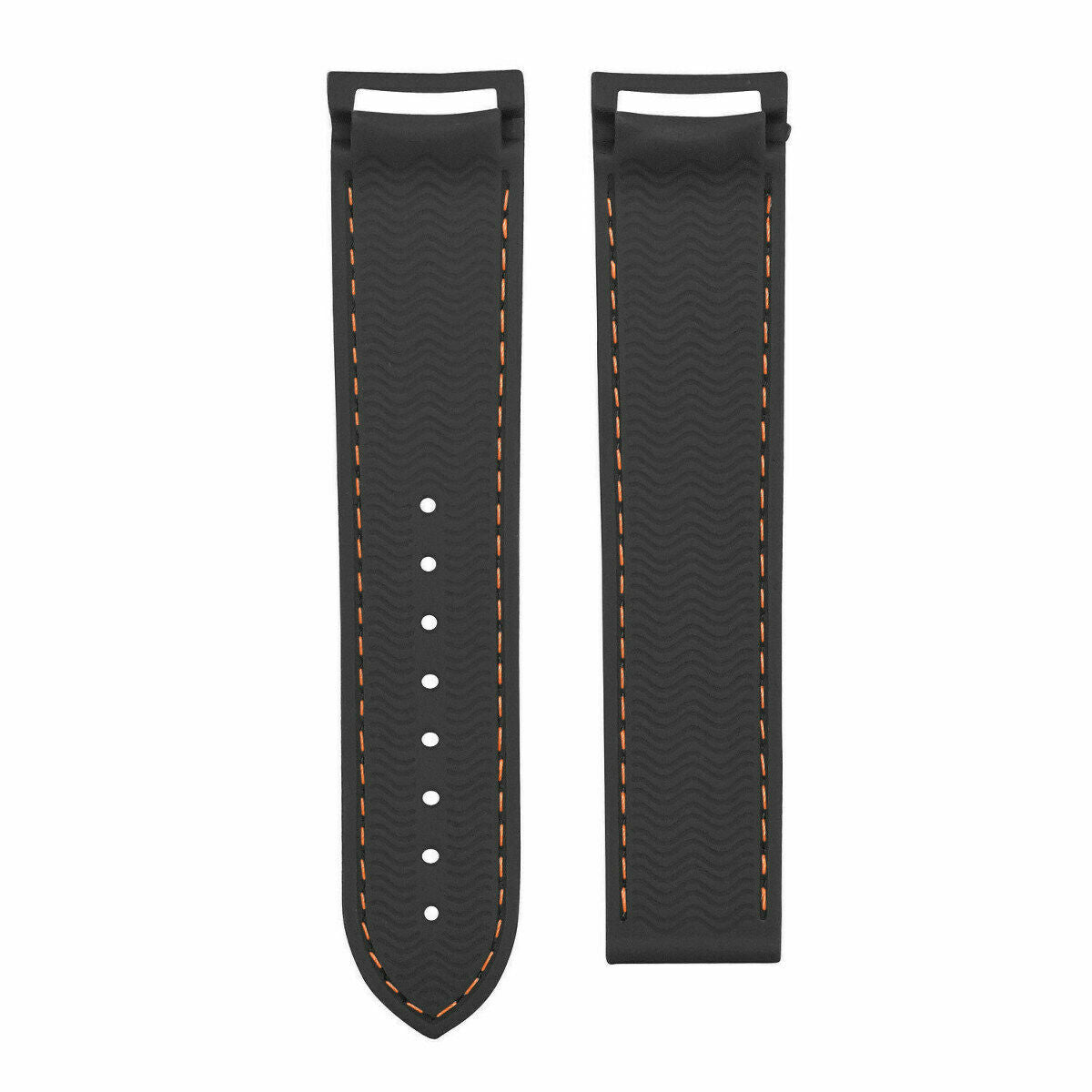 22MM RUBBER DIVER STRAP BAND OMEGA SEAMASTER PLANET OCEAN CURVED END BLACK OS
