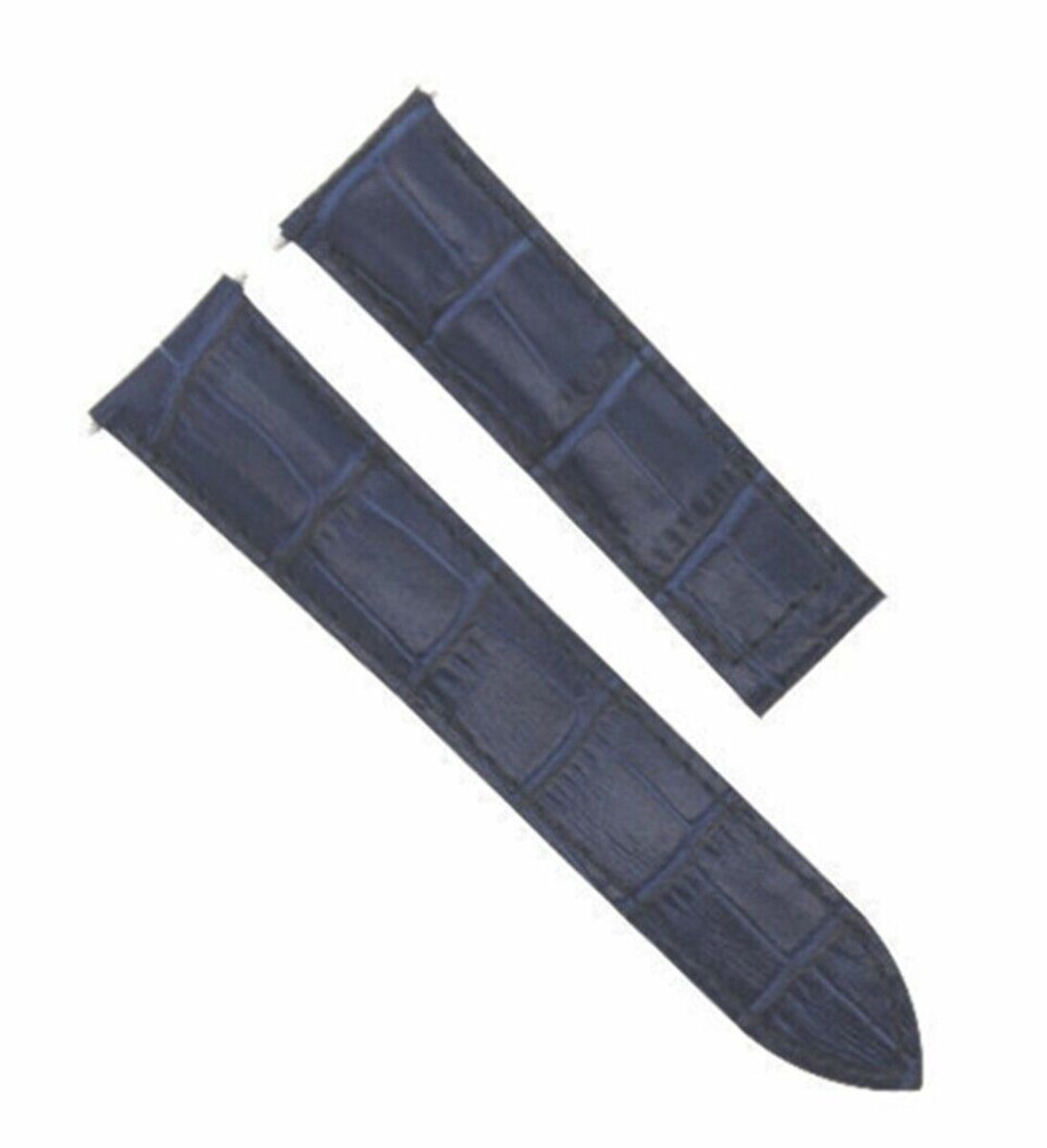 20MM LEATHER WATCH BAND STRAP FIT CARTIER TANK FRANCAISE DEPLOYMENT CLASP BLUE