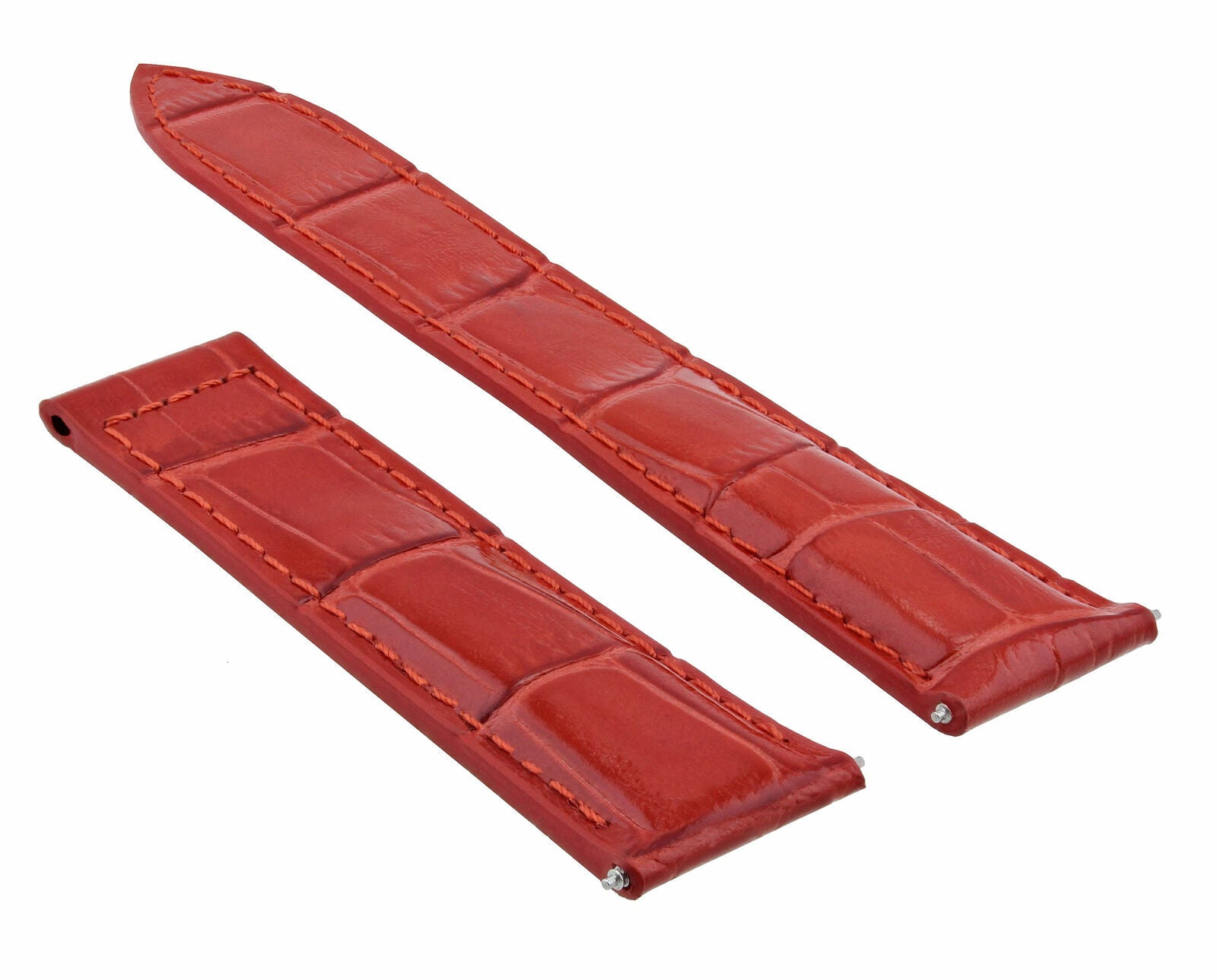 20MM LEATHER WATCH BAND STRAP DEPLOYMENT CLASP FIT CARTIER WATCH RED TOP QUALITY