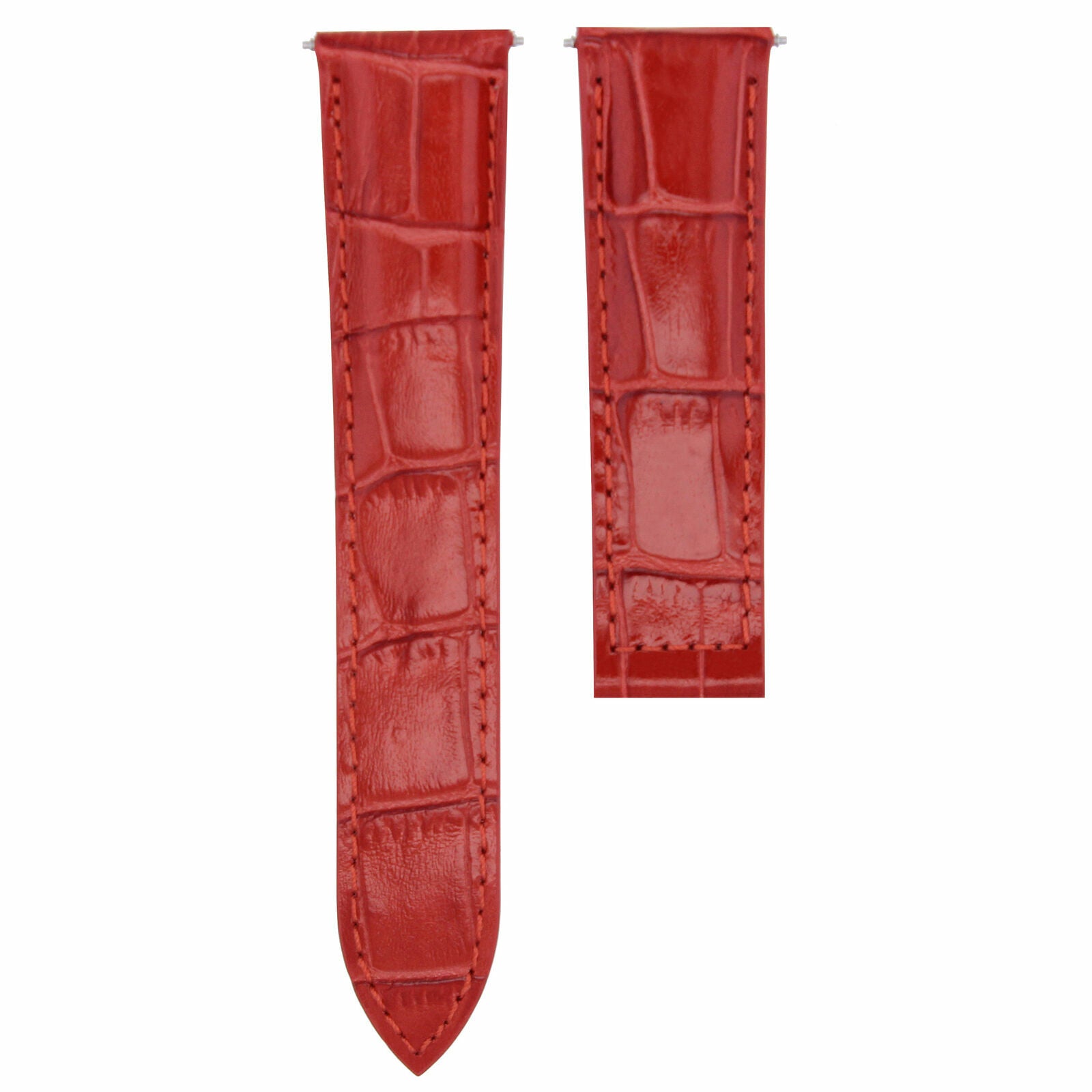 20MM LEATHER WATCH BAND STRAP DEPLOYMENT CLASP FIT CARTIER WATCH RED TOP QUALITY