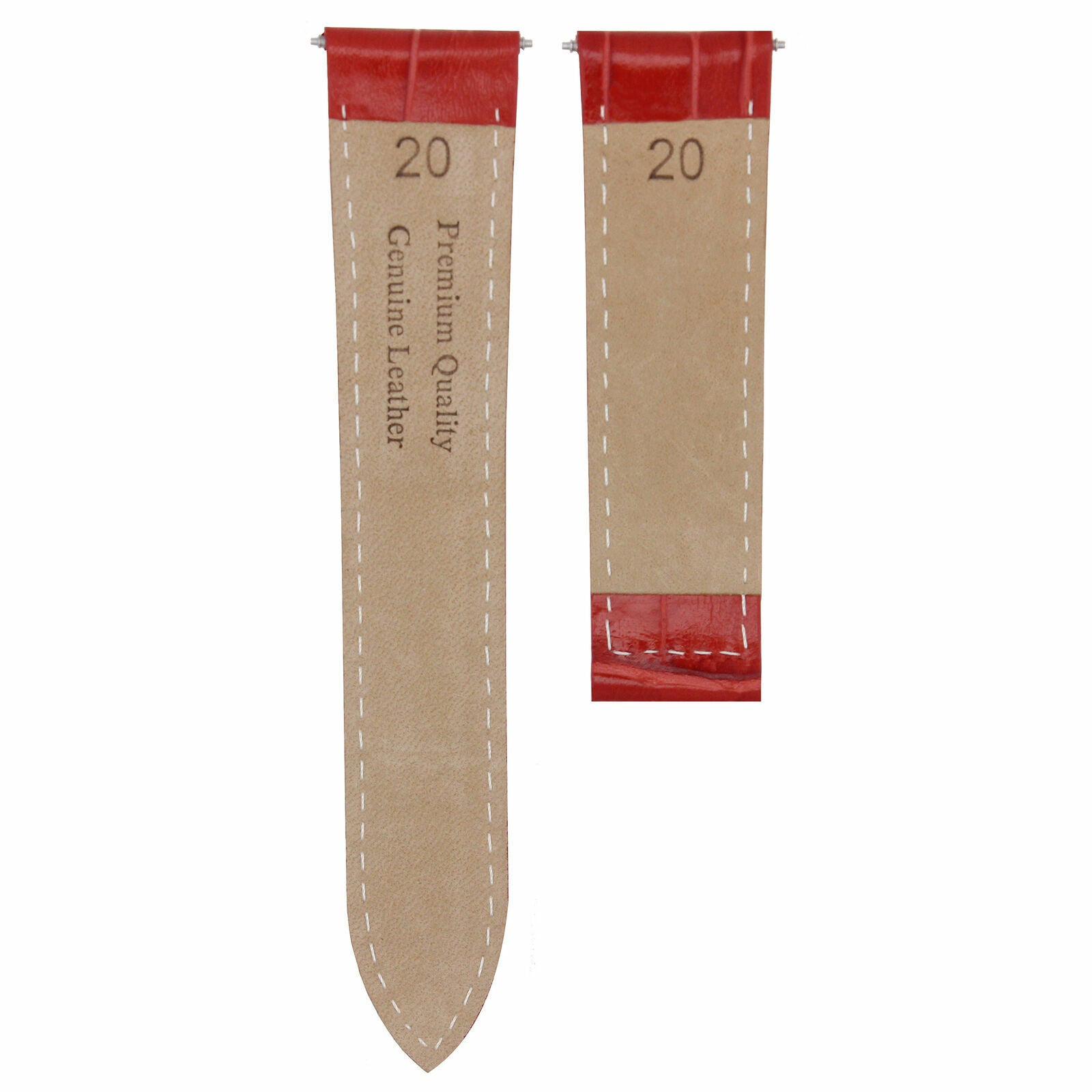 20MM LEATHER WATCH BAND STRAP DEPLOYMENT CLASP FIT CARTIER WATCH RED TOP QUALITY