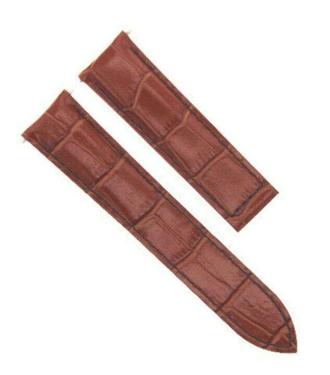 20MM LEATHER WATCH BAND STRAP DEPLOYMENT CLASP FIT CARTIER WATCH TAN BLACK STIT