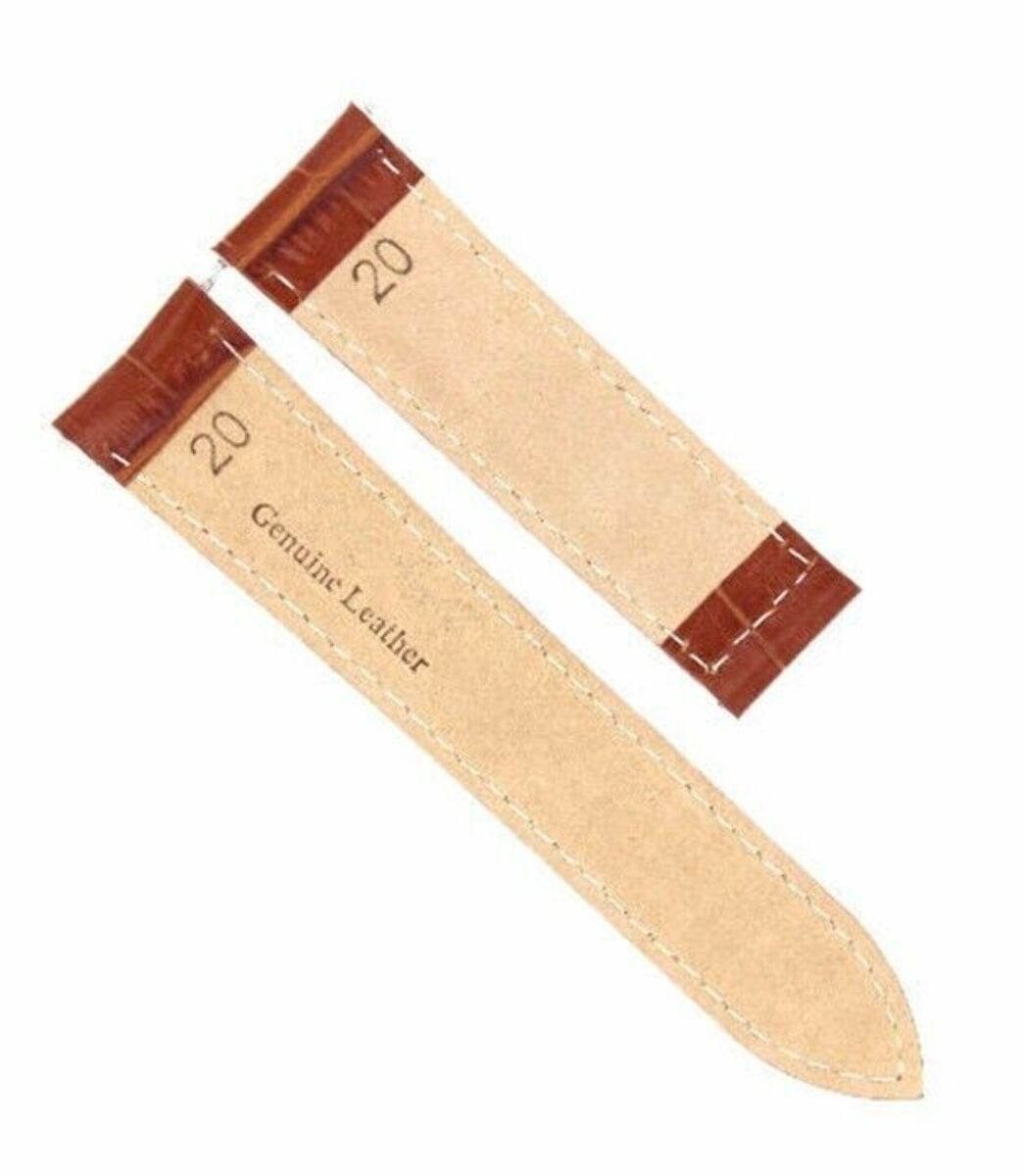 20MM LEATHER WATCH BAND STRAP DEPLOYMENT CLASP FIT CARTIER WATCH TAN BLACK STIT