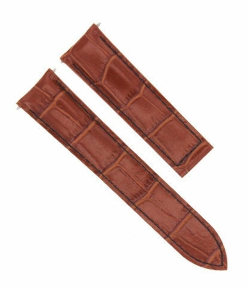 20MM LEATHER WATCH BAND STRAP DEPLOYMENT CLASP FIT CARTIER WATCH TAN BLACK STIT