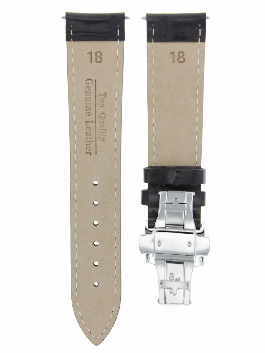 18MM LEATHER WATCH STRAP BAND DEPLOYMENT CLASP FOR FRANCK MULLER D/BROWN WS 3B