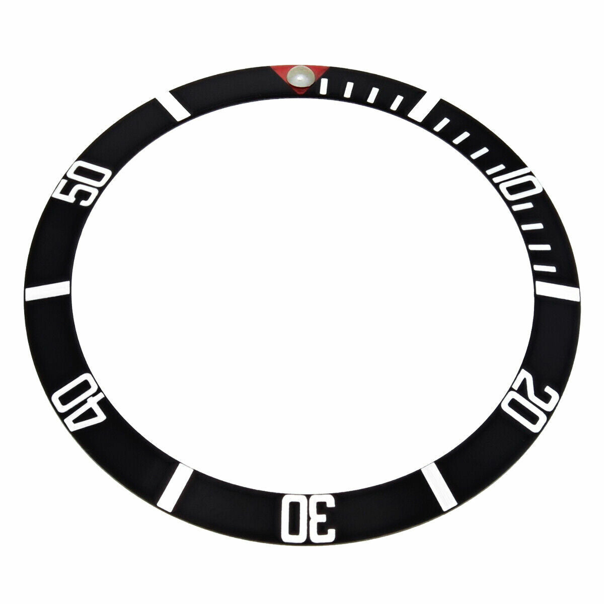BEZEL INSERT FOR VINTAGE ROLEX SUBMARINER 6538, 6536 WATCH RED TRIANGLE PEARL