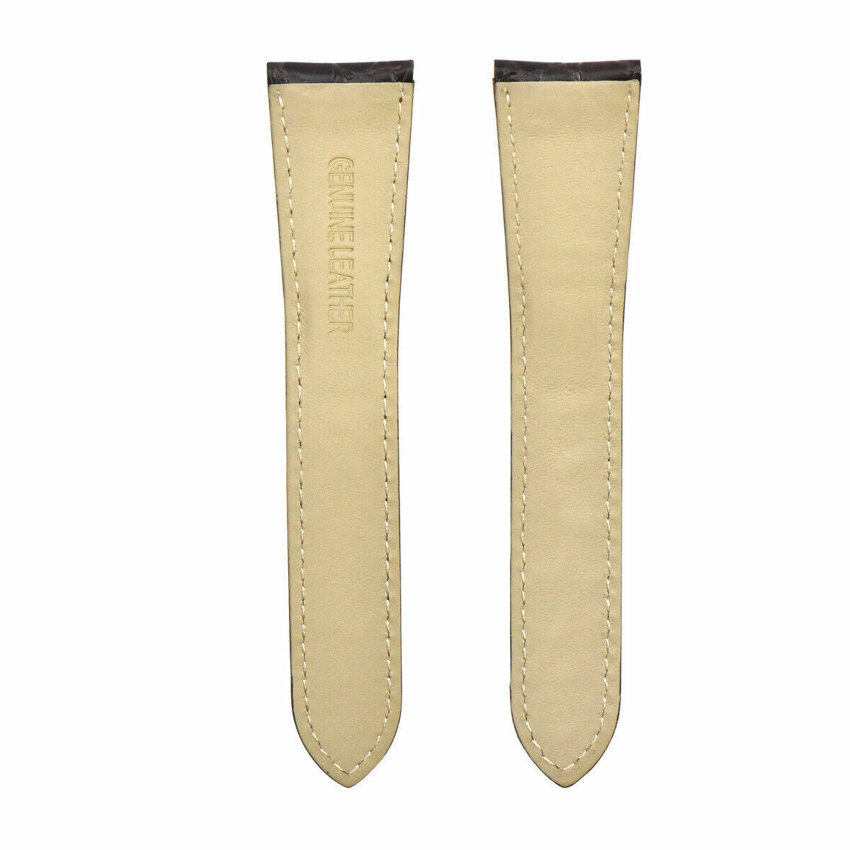 18MM LEATHER STRAP CROC BAND FOR FIT CARTIER TANK RONDE SOLO 2452B WATCH BROWN