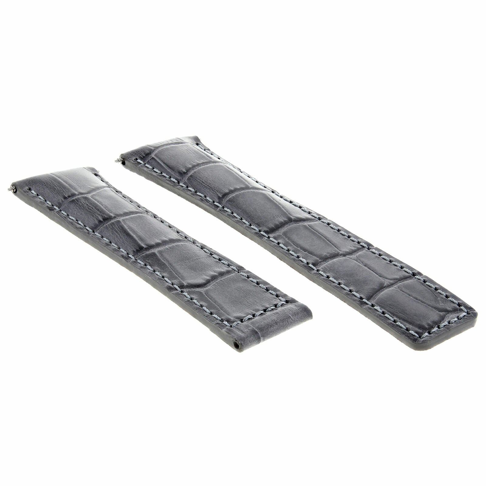 22MM GENUINE LEATHER WATCH BAND STRAP DEPLOY CLASP FOR TAG HEUER CARRERA GREY