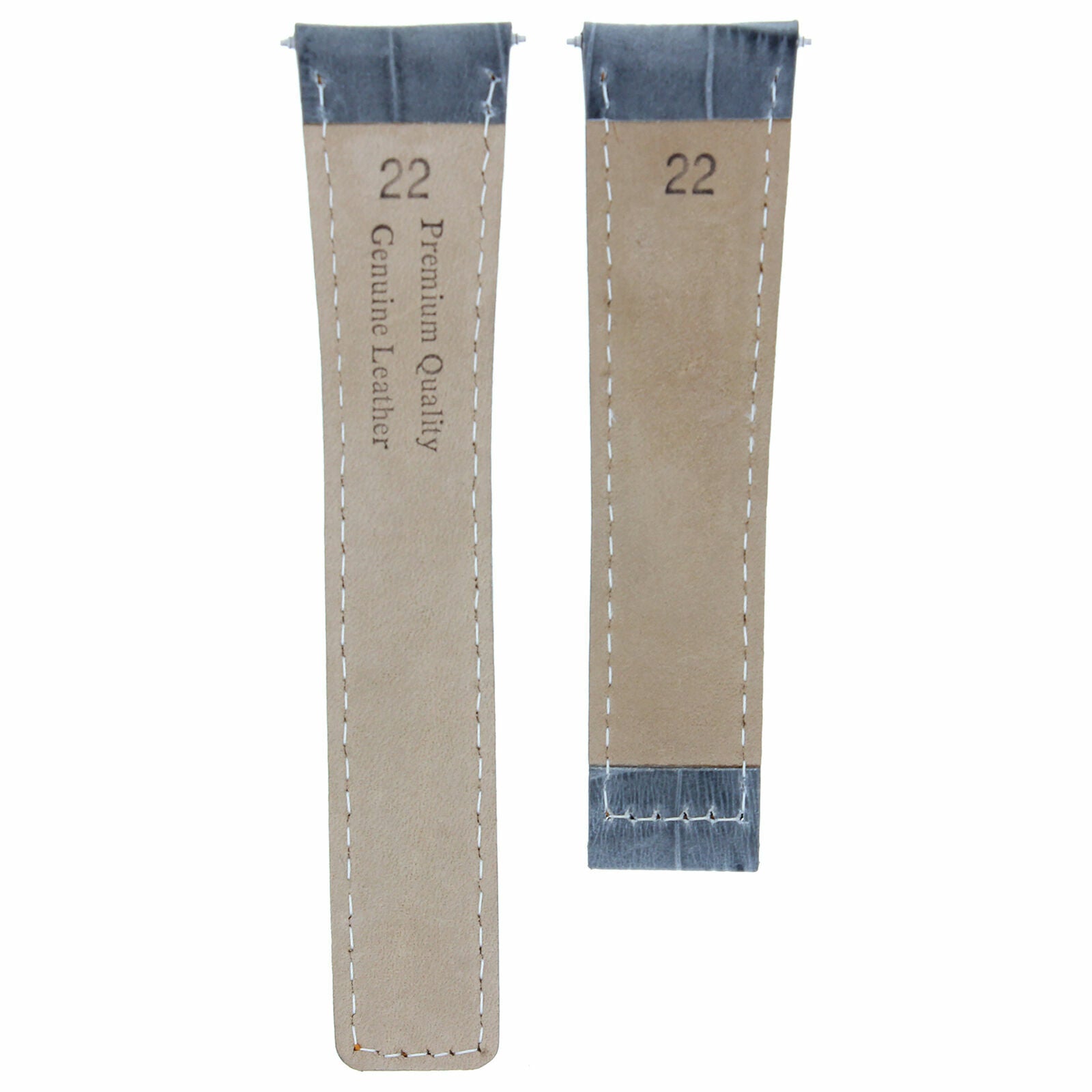 22MM LEATHER WATCH BAND STRAP FOR TAG HEUER MONACO CARRERA CALIBRE 12 GREY OS