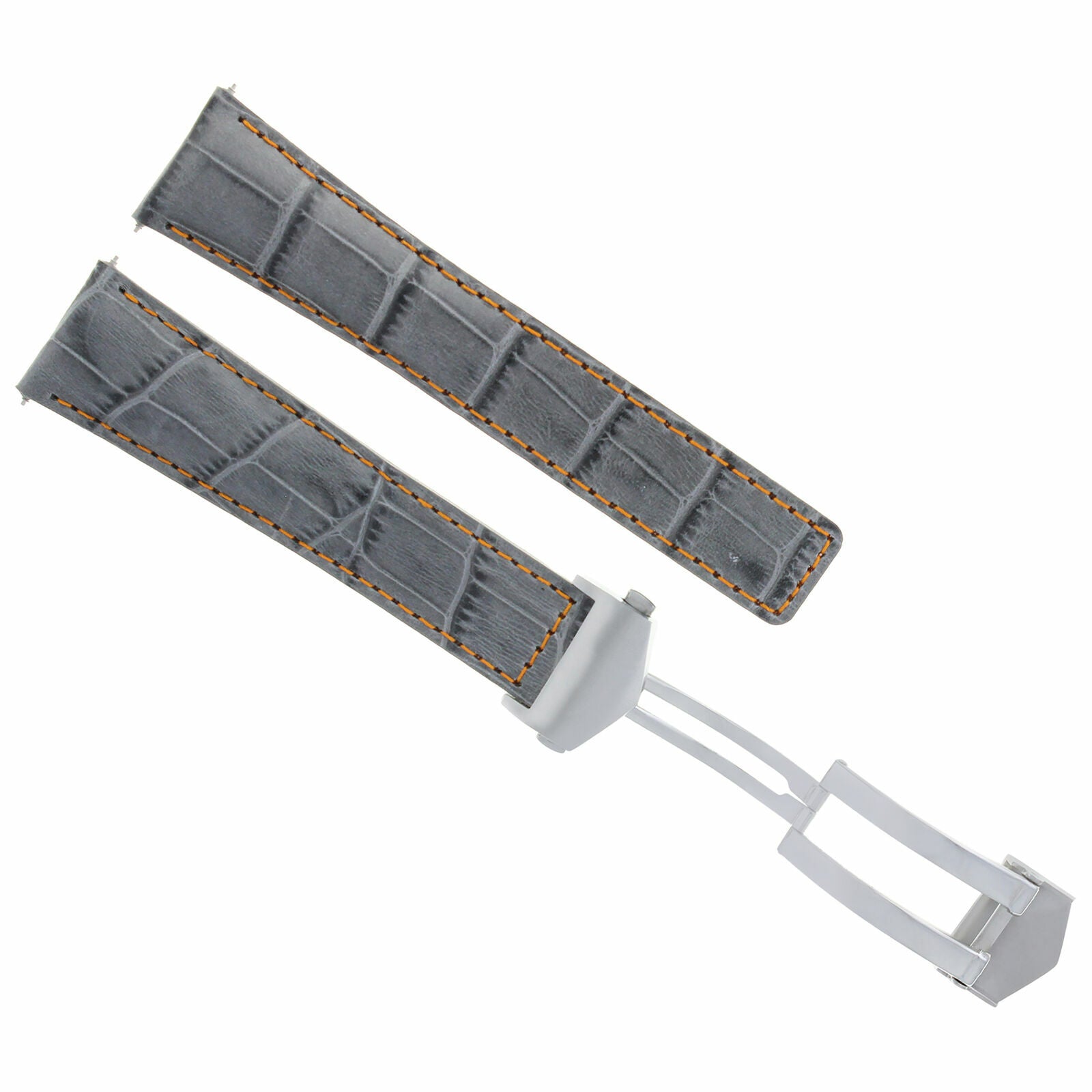 22MM MONACO LEATHER WATCH BAND STRAP CLASP BUCKLE FOR TAG HEUER CARRERA GREY OS