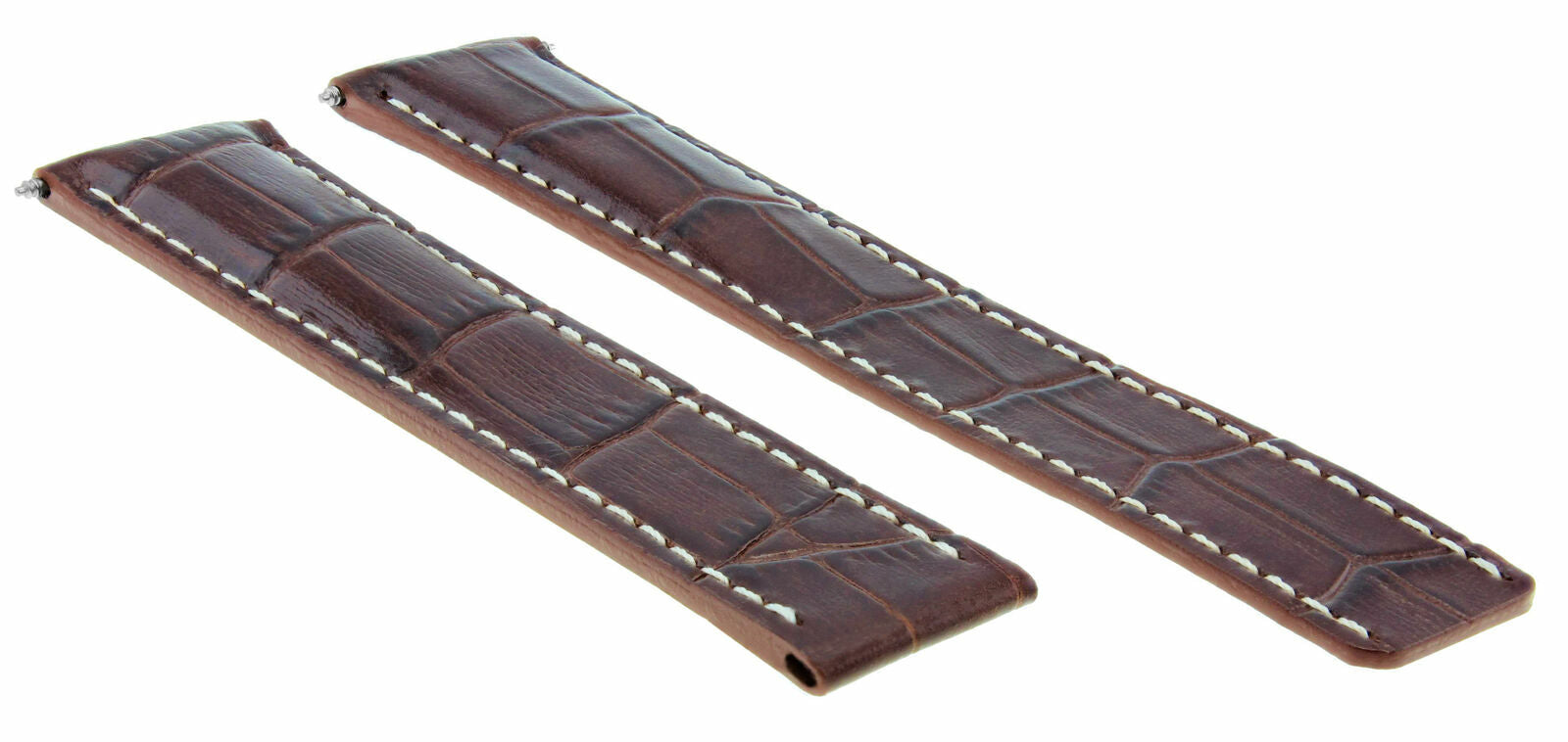 18MM LEATHER WATCH BAND STRAP DEPLOYMENT CLASP FOR BREITLING PILOT 18/16 BROWN