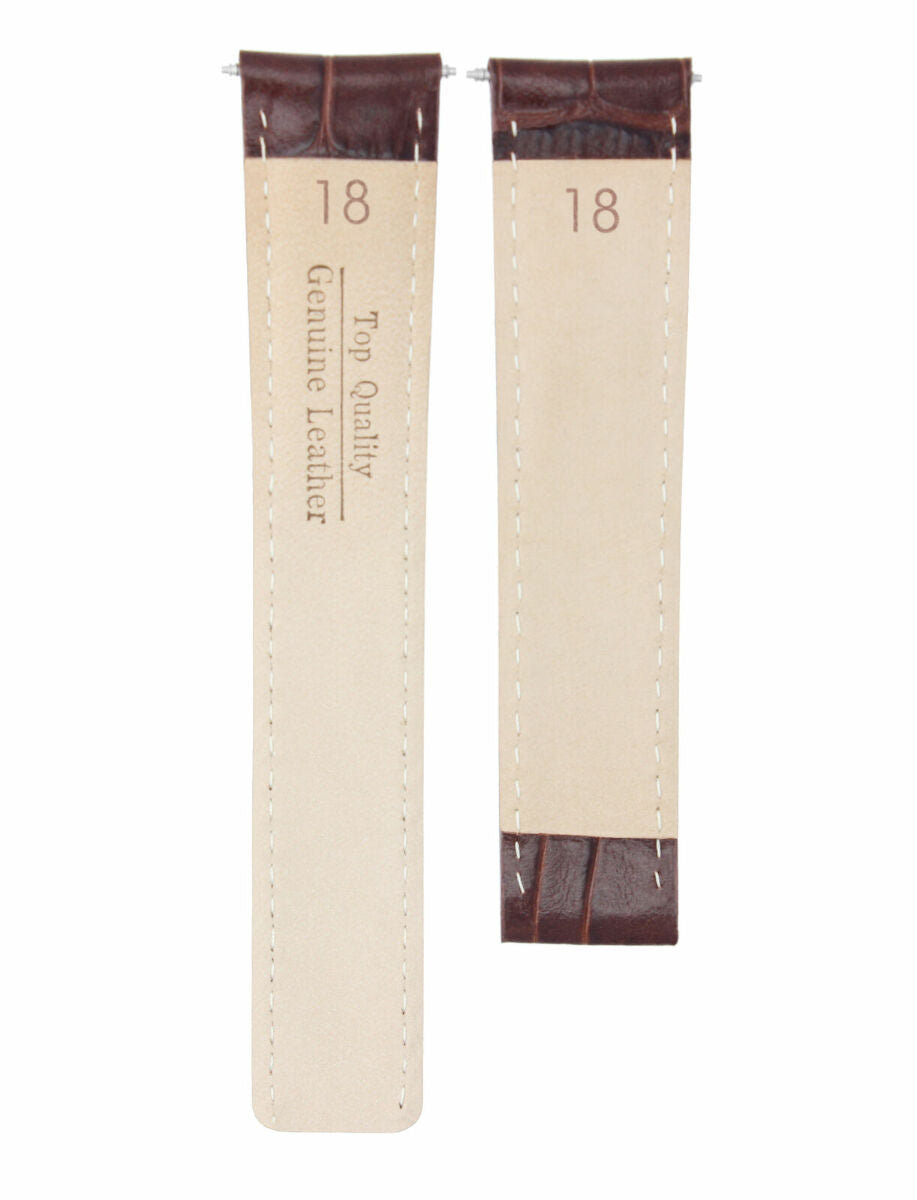 18MM LEATHER WATCH BAND STRAP DEPLOYMENT CLASP FOR BREITLING PILOT 18/16 BROWN