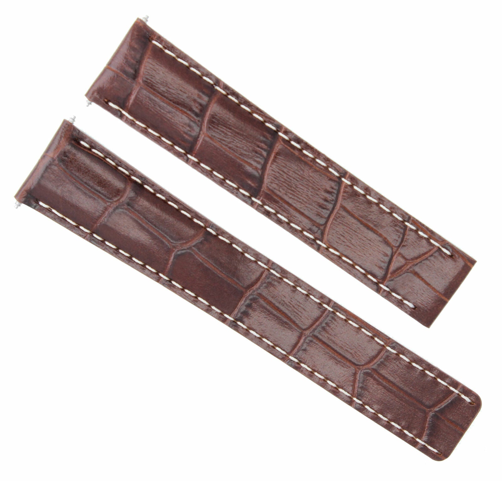 18MM LEATHER WATCH BAND STRAP DEPLOYMENT CLASP FOR BREITLING PILOT 18/16 BROWN