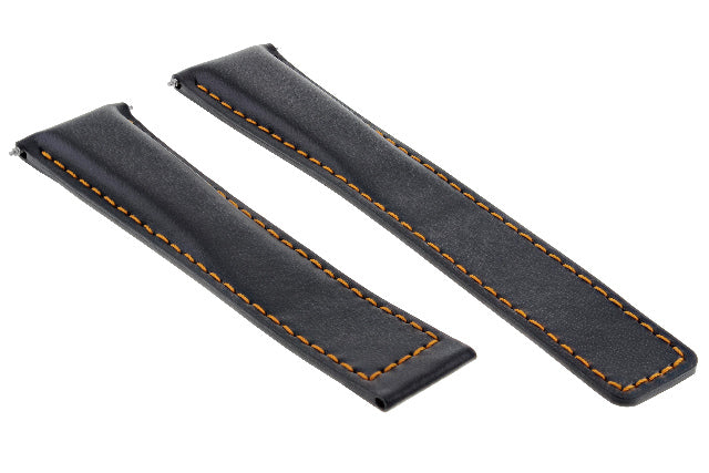 20MM LEATHER BAND STRAP DEPLOYMENT FOR 20/16MM TAG HEUER MONZA CR5110 BLACK OS