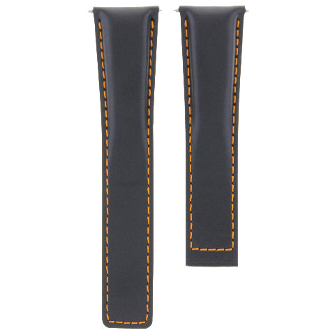 20MM LEATHER BAND STRAP DEPLOYMENT FOR 20/16MM TAG HEUER MONZA CR5110 BLACK OS