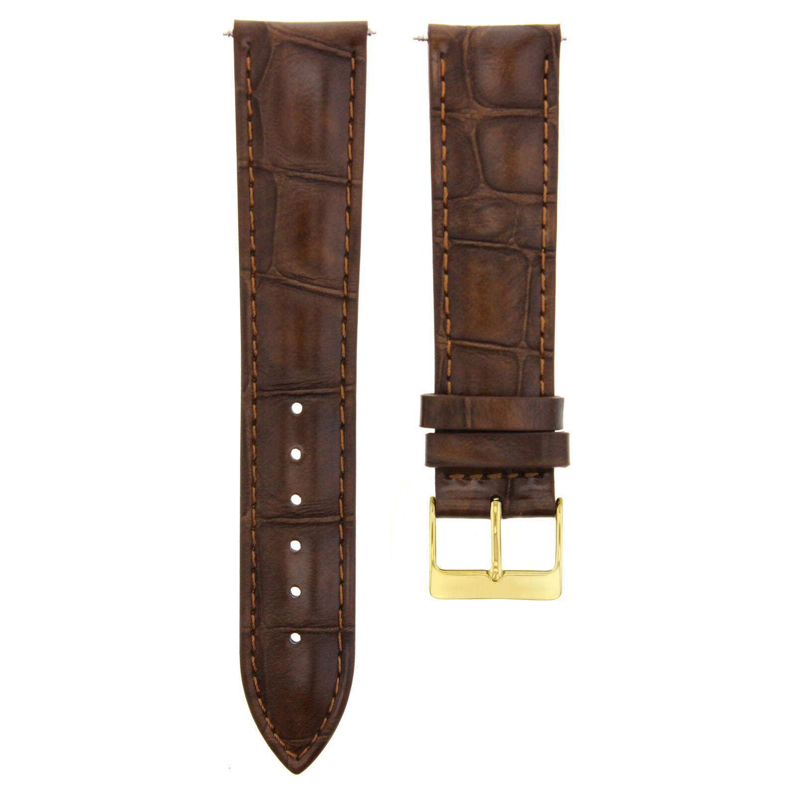 20MM NEW ITALIAN LEATHER STRAP BAND FOR TISSOT PRC200 1853 LIGHT BROWN GOLD