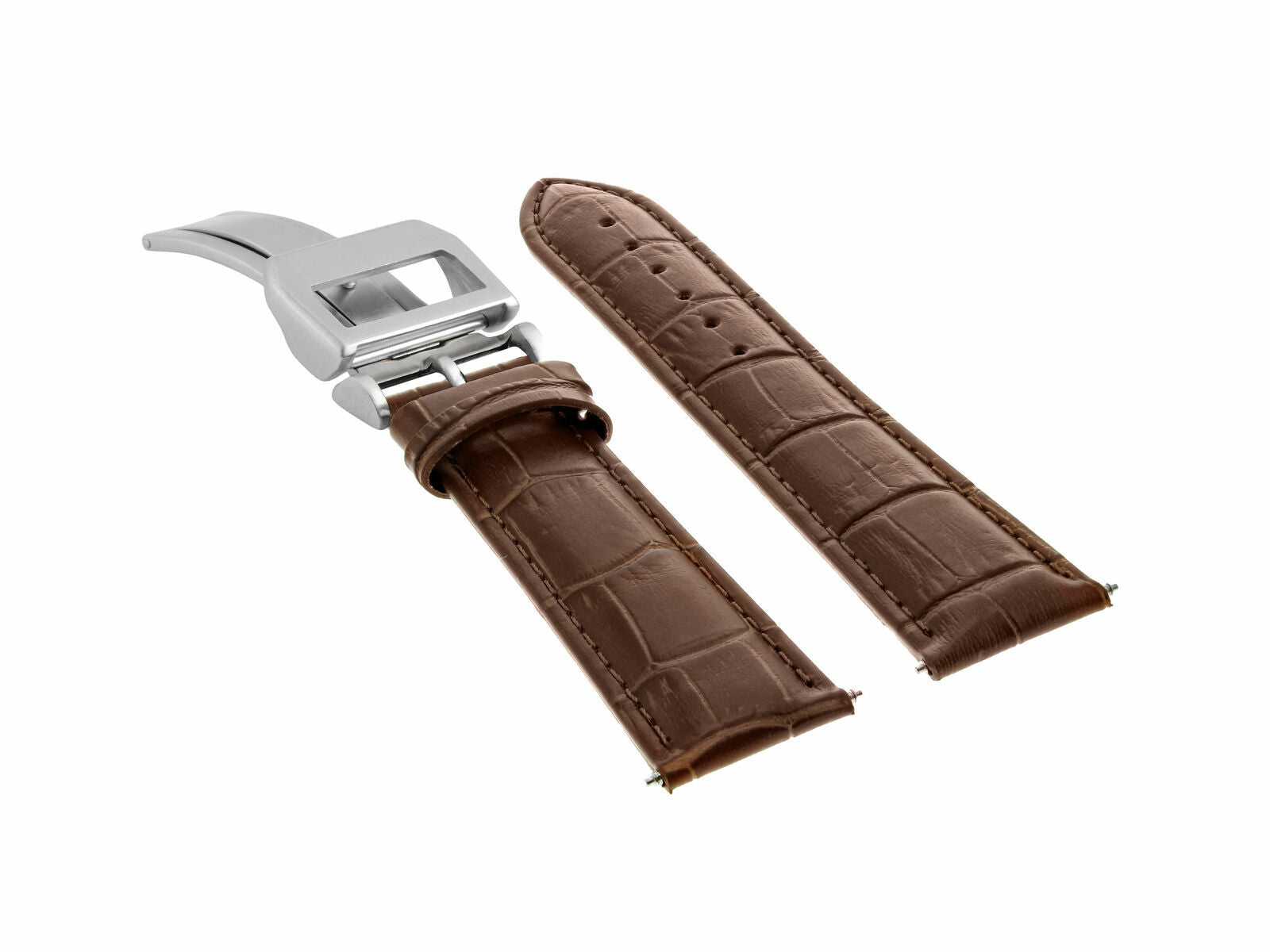 21MM LEATHER WATCH BAND STRAP FOR IWC PORTUGUESE DEPLOYMENT CLASP LIGHT BROWN