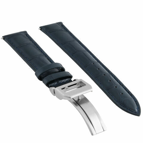 19MM LEATHER WATCH STRAP BAND FOR IWC PILOT PORTUGUESE DEPLOYMENT CLASP BLACK