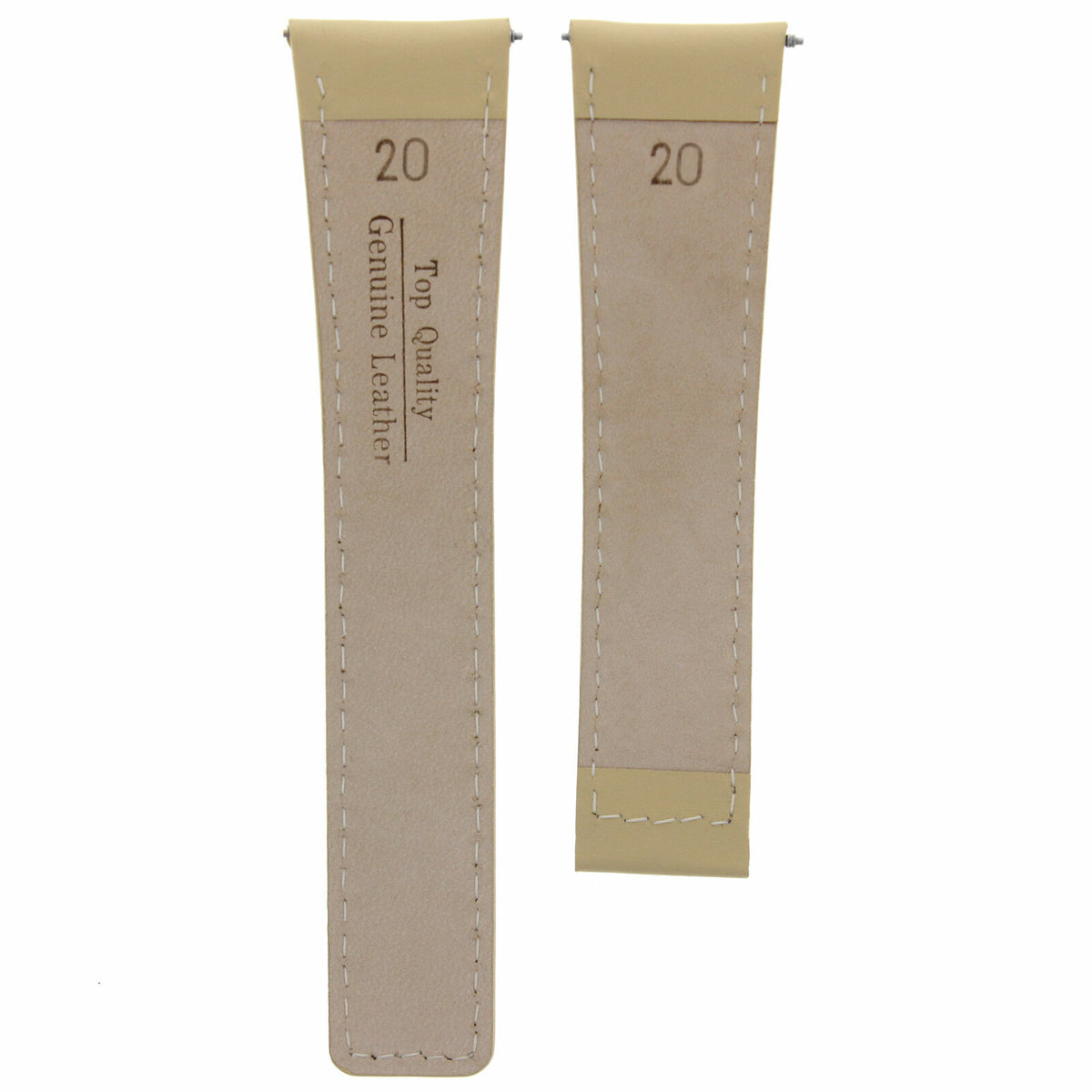 20/16MM LEATHER WATCH STRAP BAND UNIVERSAL MADE WITH GENUINE ITALIAN LEATHER, Beige, view 4