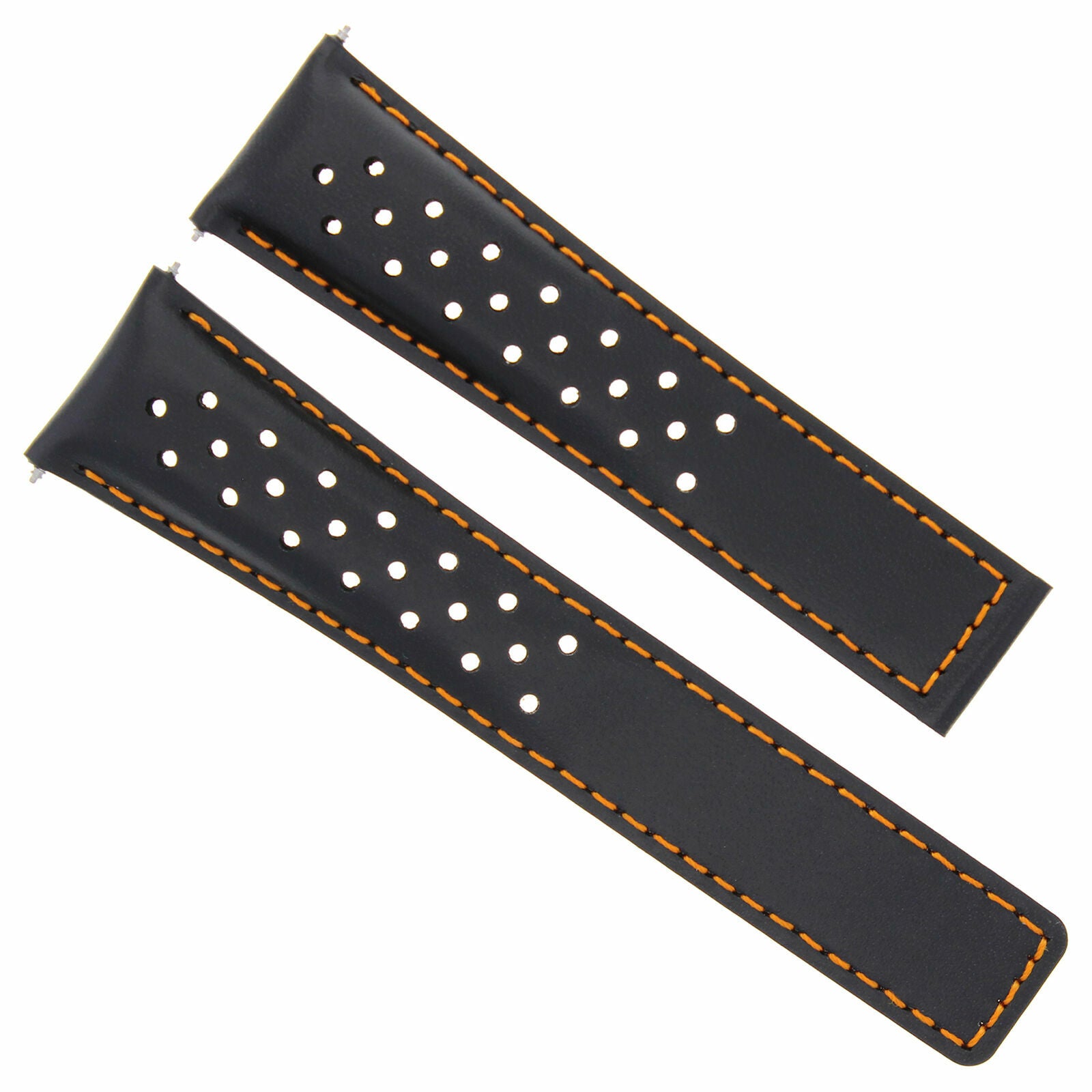 20/16MM LEATHER WATCH BAND STRAP FOR TAG HEUER MONZA WATCH PERFORATED BLACK OS