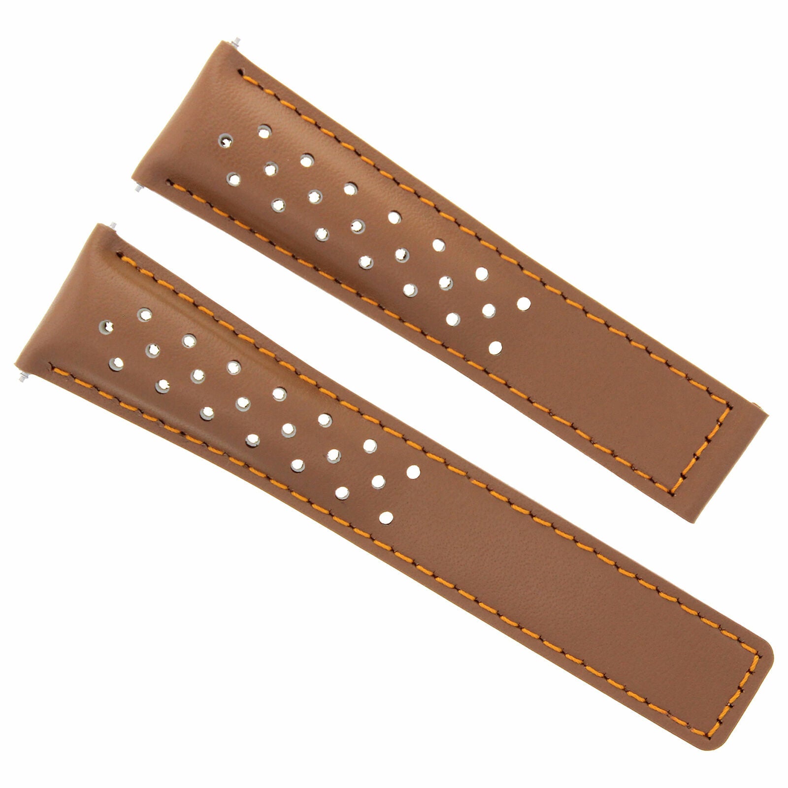 LEATHER WATCH STRAP 20MM FOR TAG HEUER CARRERA CV2013 CLASP PERFORAT TAN OS