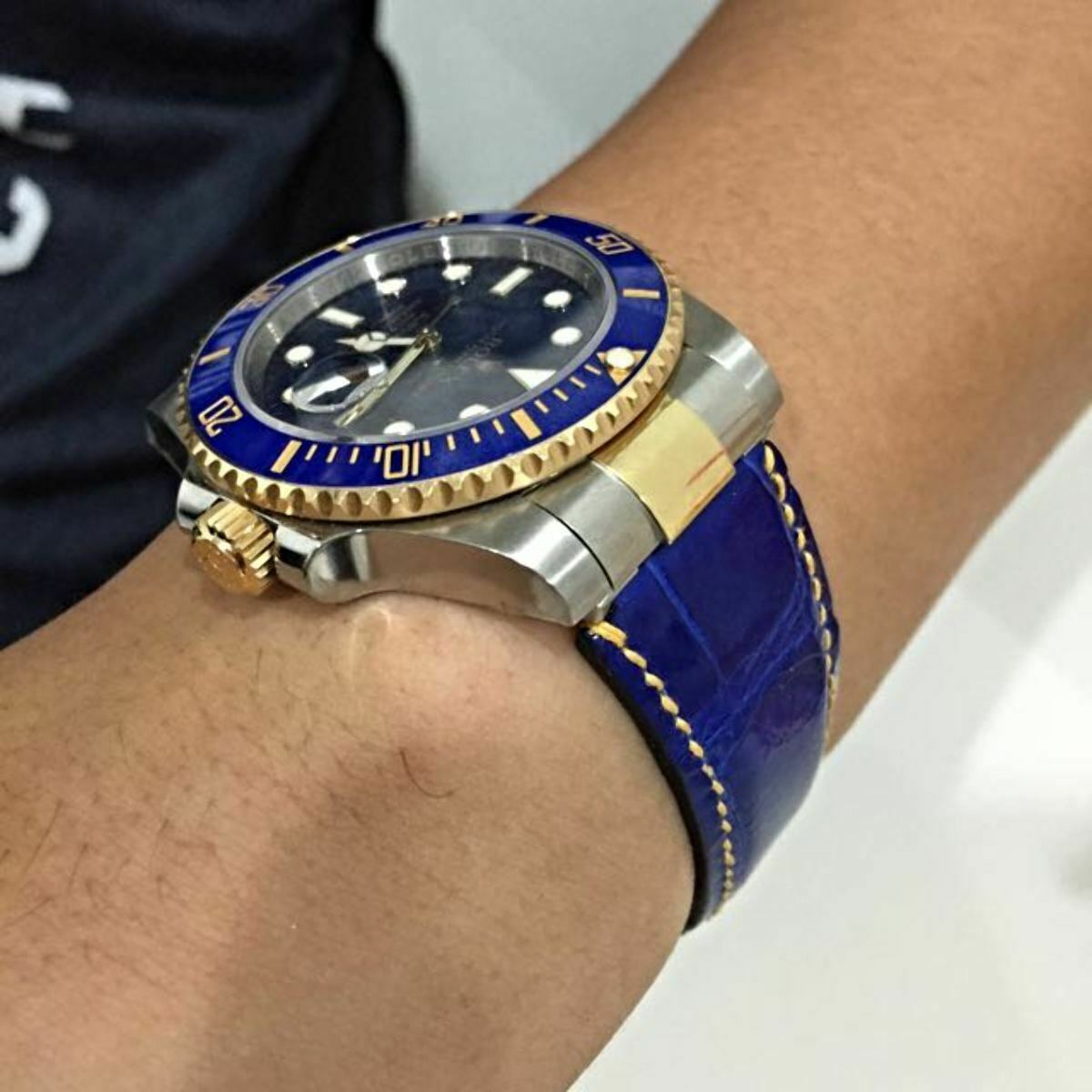 CUSTOM BAND STRAP END LINK PIECE REAL GOLD 18K/SS FOR ROLEX SUBMARINER 5513 1680
