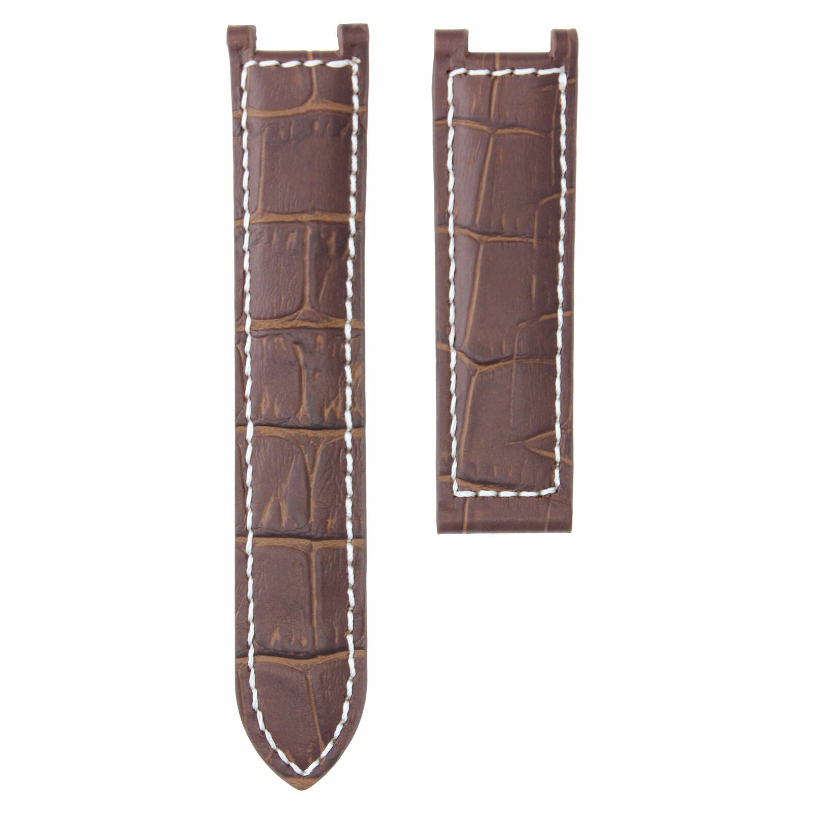 18MM LEATHER WATCH BAND STRAP DEPLOYMENT CLASP FIT 35MM CARTIER PASHA BROWN WS