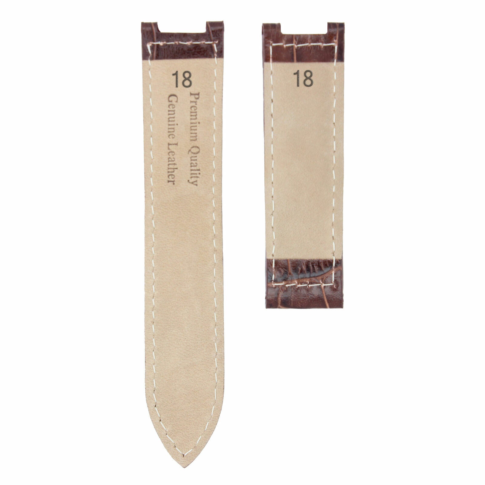 18MM LEATHER WATCH BAND STRAP DEPLOY CLASP FOR 35MM CARTIER PASHA 2377 BROWN