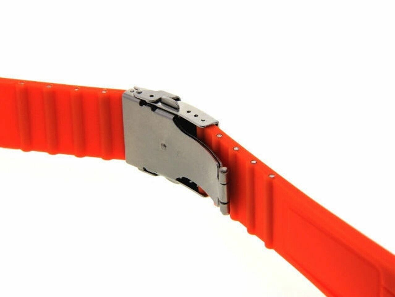 24MM 10MM RUBBER DIVER STRAP BAND BRACELET FOR ORIS TT1 F1 CHRONO WATCH ORANGE