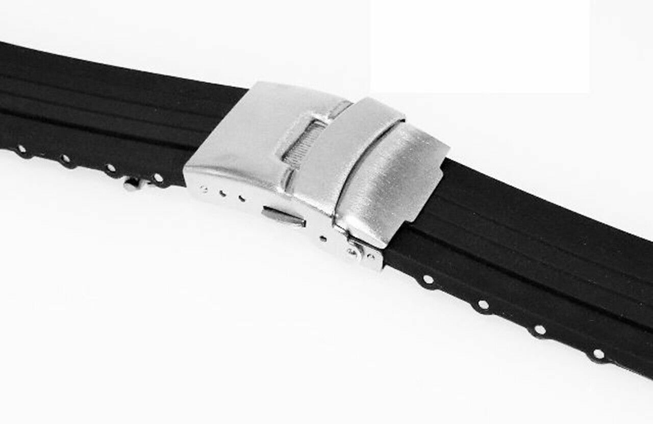 24MM 10MM RUBBER DIVER STRAP BAND BRACELET FOR ORIS TT1 F1 CHRONO WATCH ORANGE