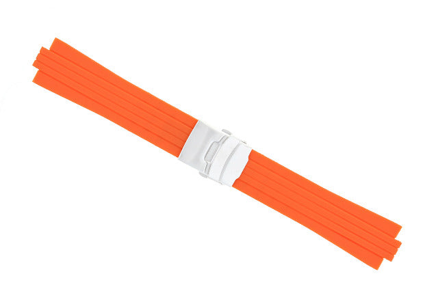 24MM 10MM RUBBER DIVER STRAP BAND BRACELET FOR ORIS TT1 F1 CHRONO WATCH ORANGE, view 2