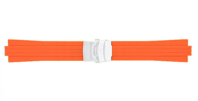 24MM 10MM RUBBER DIVER STRAP BAND BRACELET FOR ORIS TT1 F1 CHRONO WATCH ORANGE, view 3