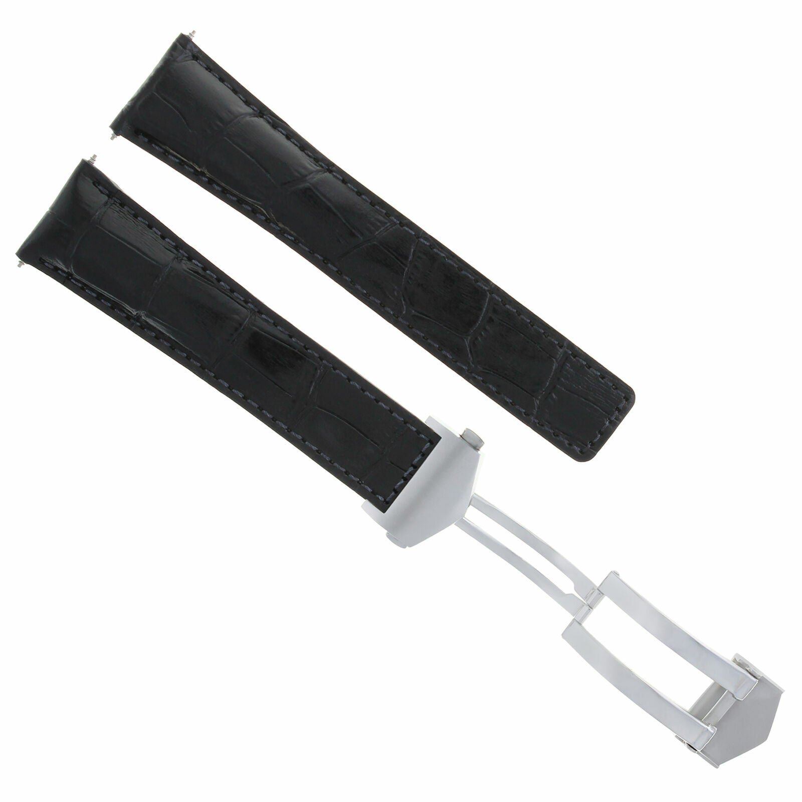 20MM LEATHER BAND STRAP FOR 300M TAG HEUER F1 AQUA RACER CAF101A CAF2014 BLACK