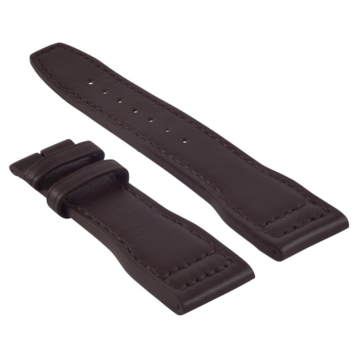 21MM CALF LEATHER STRAP WATCH BAND FOR IWC PILOT PORTUGUESE TOP GUN WATCH BROWN