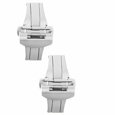 2 PAM 22MM DEPLOYMENT CLASP BAND STRAP BUCKLE FOR 44MM PANERAI LEATHER POLISH SS