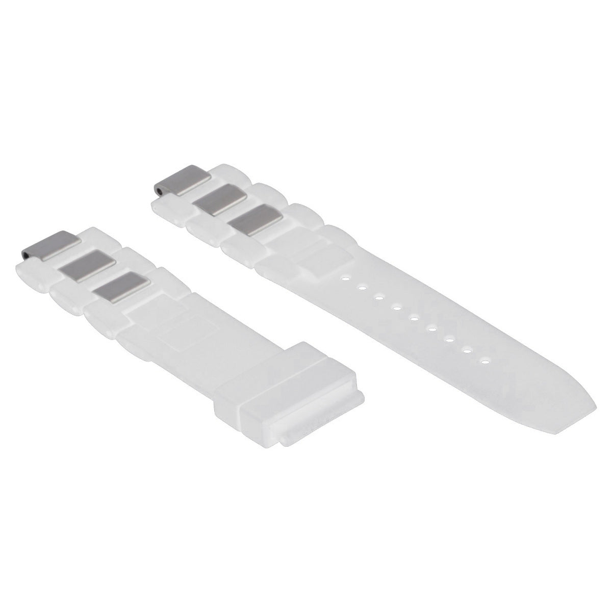 20MM RUBBER STRAP BAND STEEL FIT CARTIER 21 AUTOSCAPH CHRONOSCAPH WATCH WHITE