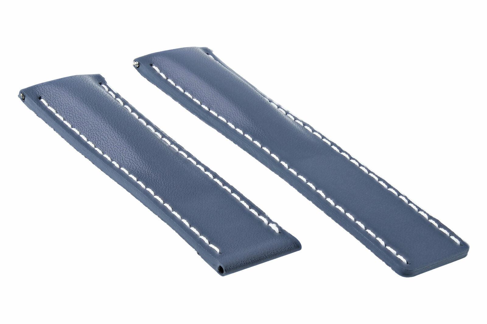 22MM LEATHER STRAP SMOOTH BAND FOR BREITLING NAVITIMER CHRONOMAT CLASP BLUE WS