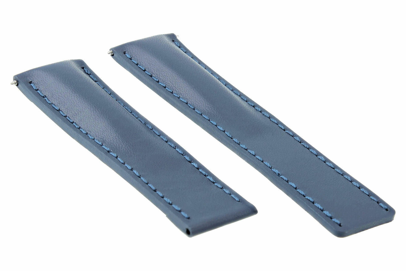22MM LEATHER BANDSTRAP FOR BREITLING NAVITIMER COLT CHRONOMAT BENTLY PILOT BLUE