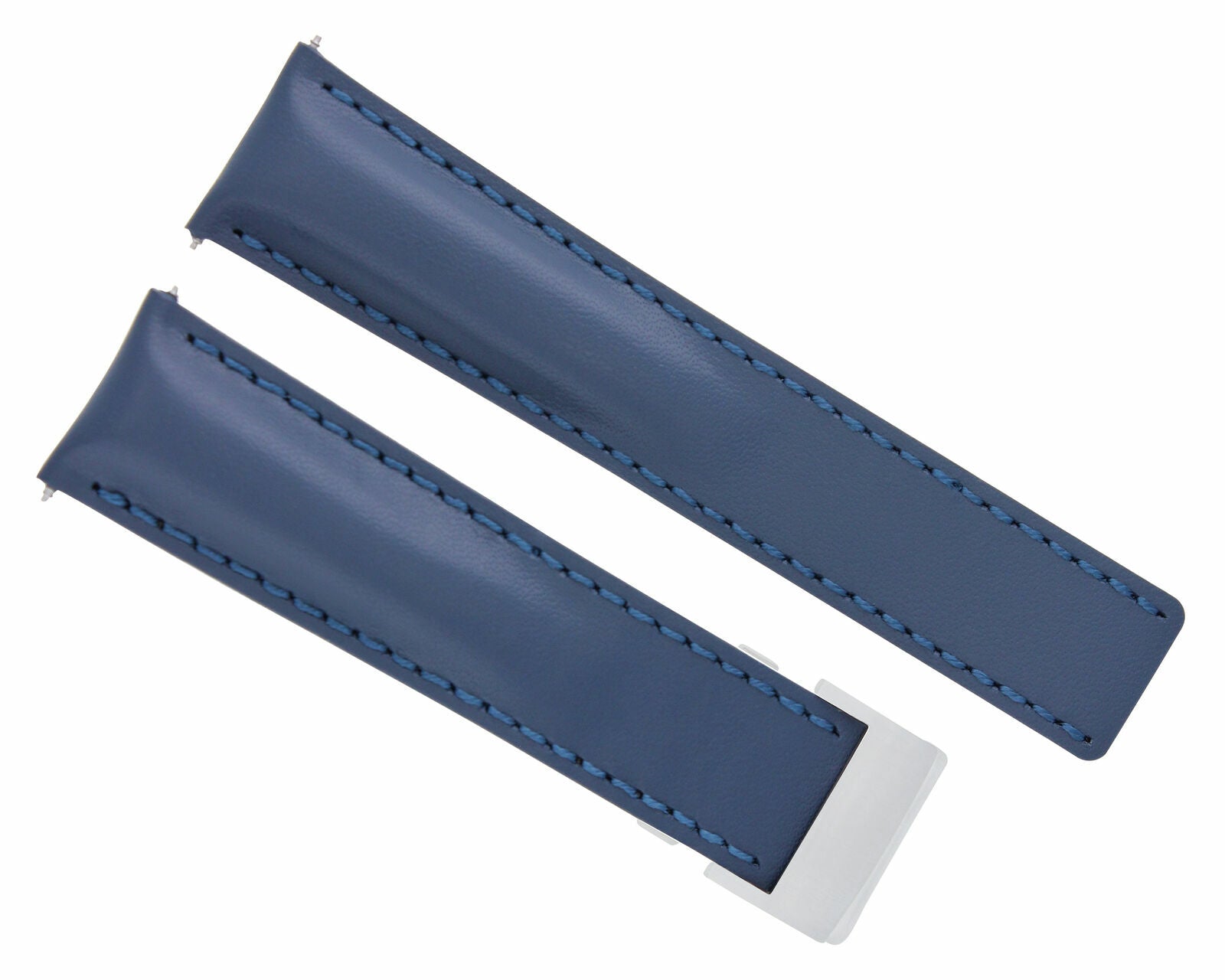 22MM LEATHER STRAP SMOOTH BAND FOR BREITLING CHRONO 41 A17366D71O1S1 BENTLEY BLU