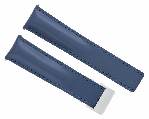 22MM LEATHER STRAP SMOOTH BAND FOR BREITLING CHRONO 41 A17366D71O1S1 BENTLEY BLU