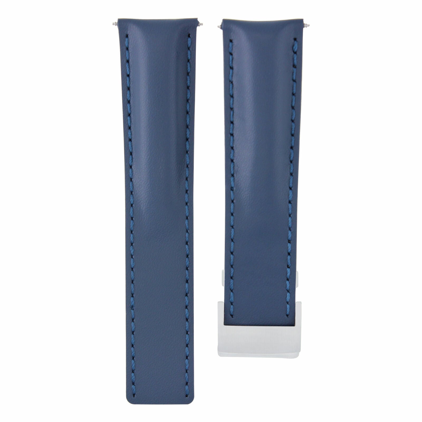 22MM LEATHER STRAP SMOOTH BAND FOR BREITLING CHRONO 41 A17366D71O1S1 BENTLEY BLU