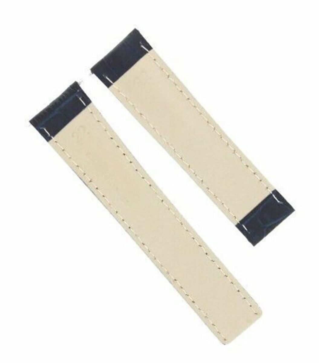 22MM LEATHER STRAP SMOOTH BAND FOR BREITLING PILOT CHRONO 41 A17366D71O1S1 BLUE