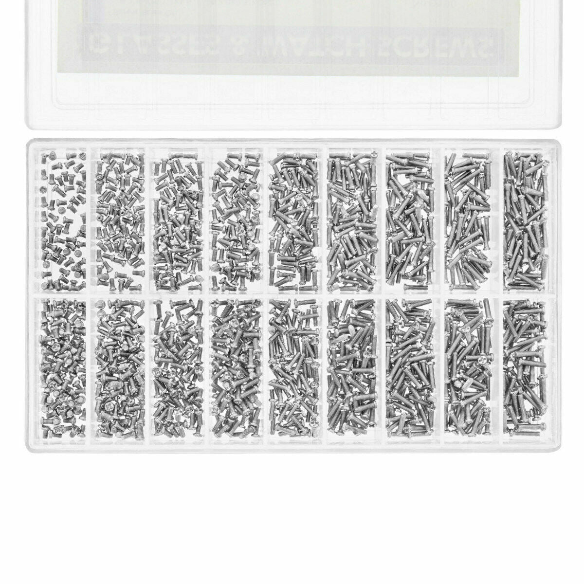 900 ASSORTMENT MICRO WATCH SCREW FOR WATCH JEWELRY REPAIR AND EYEGLASS S/STEEL